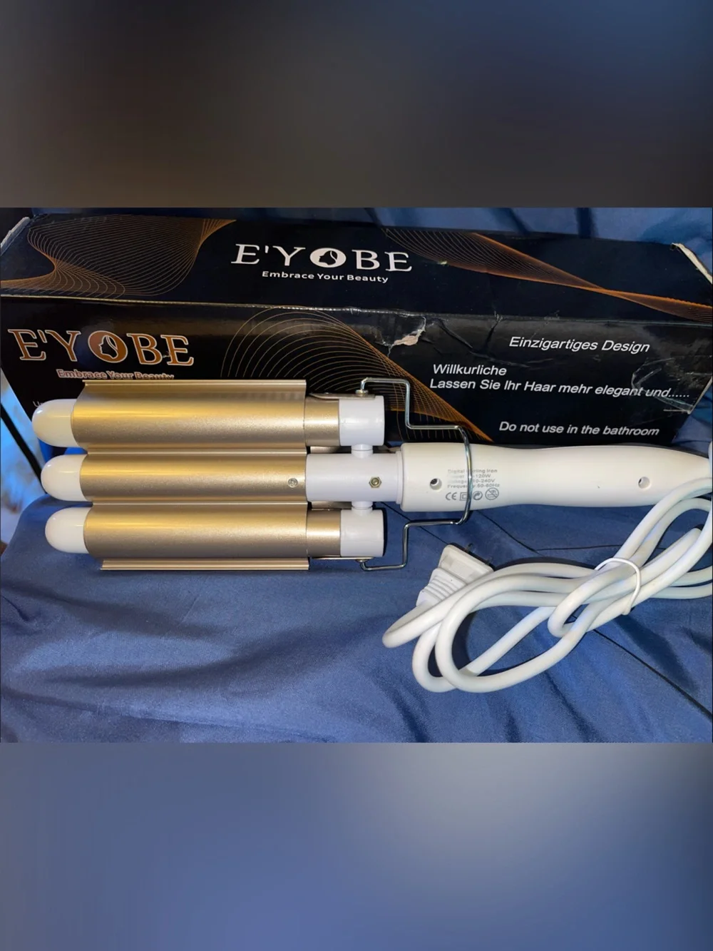 Gold Triple Barrel Hair Waver - White Handle